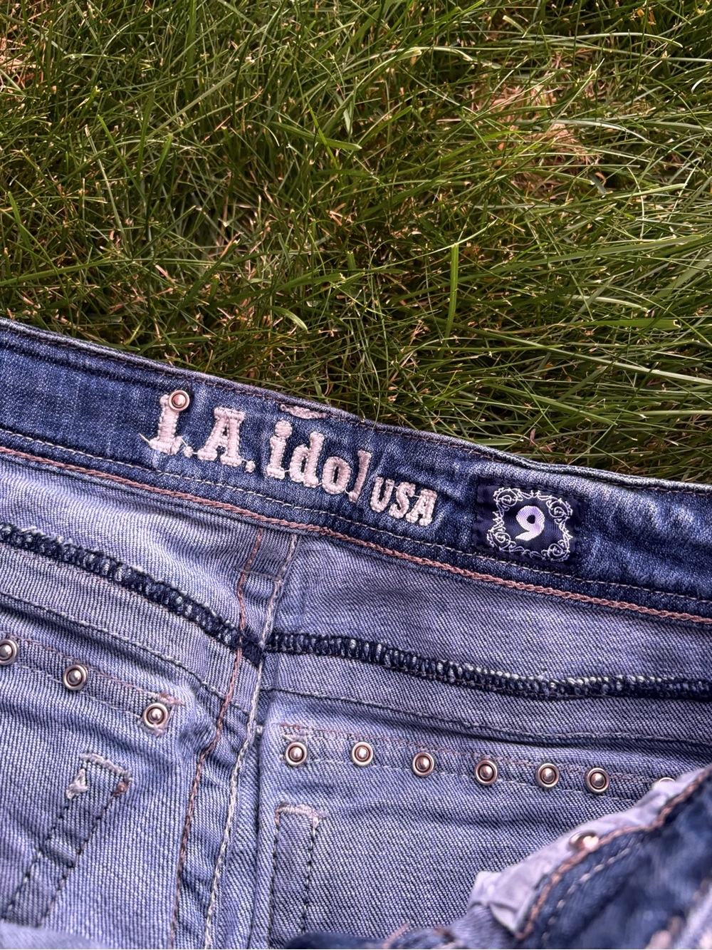 L.A. idol Women's Dark Blue Embellished Bootcut Jeans - Picture 8 of 11